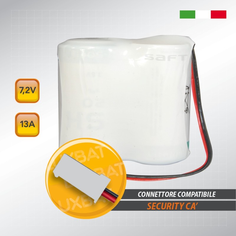 Pacco batteria al litio SAFT 2LSH20 7.2V 13Ah compatibile SECURITY CA'