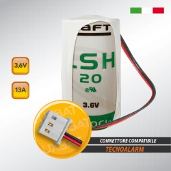 Batteria al Litio SAFT LSH20 3,6V 13Ah compatibile TECNOALARM