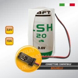 Batteria al Litio SAFT LSH20 3,6V 13Ah compatibile BEGHELLI