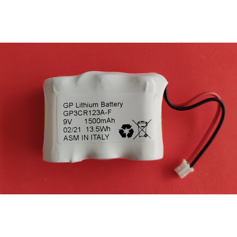 Batteria al Litio GP Battery CR123A-3S 9V 1,5Ah con connettore JST