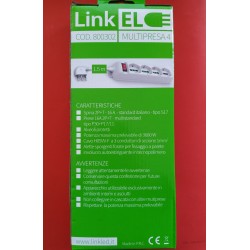 MULTIPRESA CIABATTA LINKLED SCHUKO 4 POSTI CON INTERRUTTORE E CAVO DA 1,5m