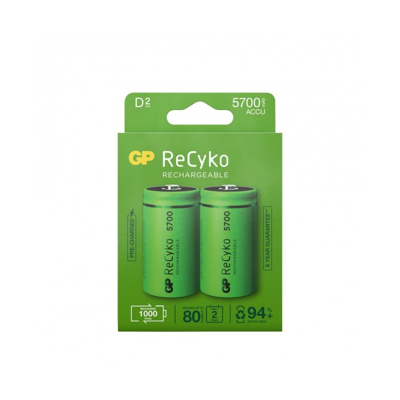 Batteria Ricaricabile GP BATTERIES D 5700mAh RECYKO blister 2 pz GP570DH-C2
