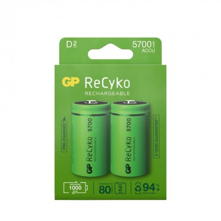 Batteria Ricaricabile GP BATTERIES D 5700mAh RECYKO blister 2 pz GP570DH-C2