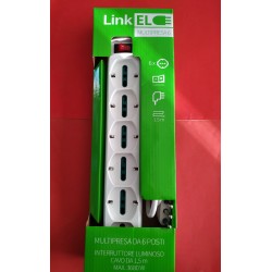 MULTIPRESA CIABATTA LINKLED SCHUKO 5 POSTI CON INTERRUTTORE E CAVO DA 1,5m