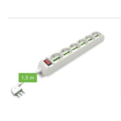 MULTIPRESA CIABATTA LINKLED SCHUKO 5 POSTI CON INTERRUTTORE E CAVO DA 1,5m