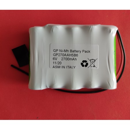 Batteria GP270AAH5B6 6V 2,7Ah Ni-Mh CARDIOLINE