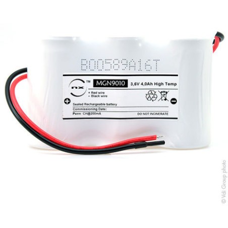 Batteria NiCd 3,6V 4,5Ah Ricaricabile per lampade d'emergenza (alta temperatura)