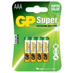 Batteria Stilo GP24A-C4 GP Super Alkaline Battery Formato AAA 1,5V-Blister da 4p