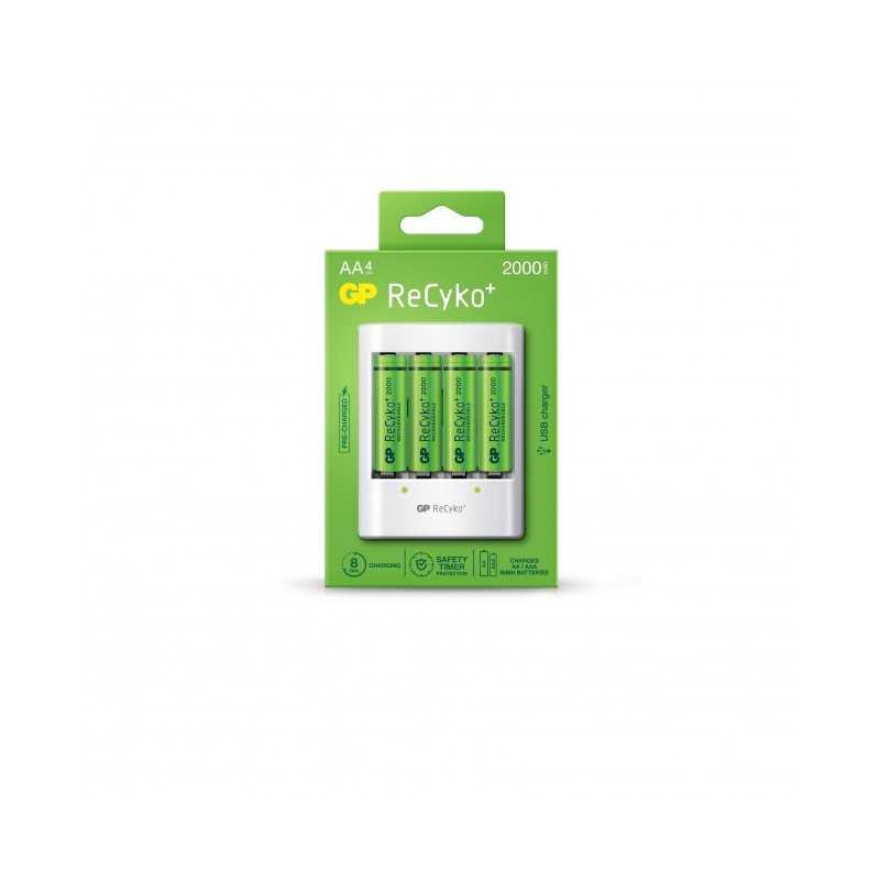 Carica Batterie USB con Batterie incluse Gp ReCyko+, Stilo AA/AAA GP-E411
