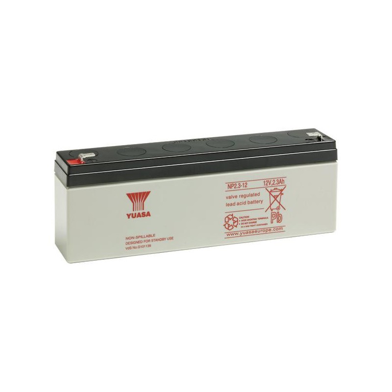 YUASA NP2,3-12 Batteria Ricaricabile al Piombo 12V 2,3Ah